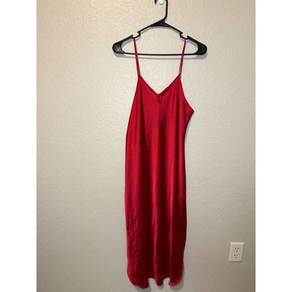 Intimate Affair Red Satin Robe Set Nightgown Sleepwear Lingerie Medium M - Picture 6 of 8